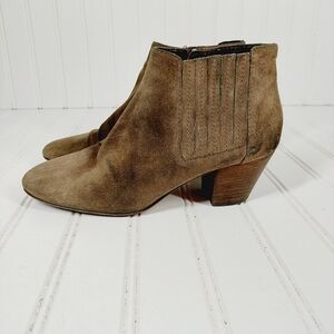 Aquatalia Fallon Brown Suede Leather Ankle Boots B 463